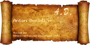 Anton Dorián névjegykártya